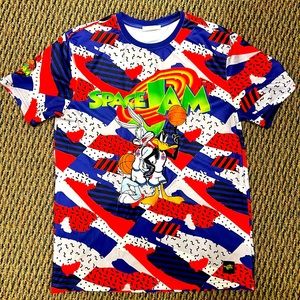 Vintage Men’s Space Jam Short Sleeve Shirt Pull Over Size Medium